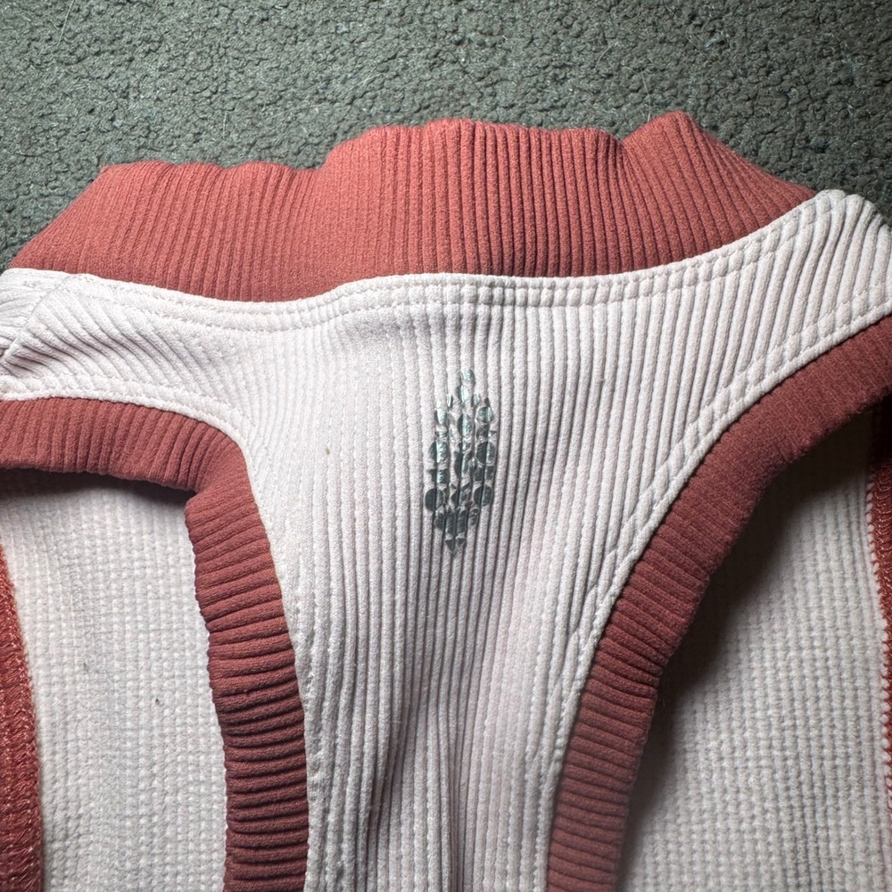 Free People Movement Happiness Runs Tank Top Pink Terracotta Ribbed Racerback - Picture 3 of 6